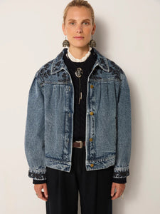 GIACCA WESLEY IN DENIM DI COTONE RICAMATO