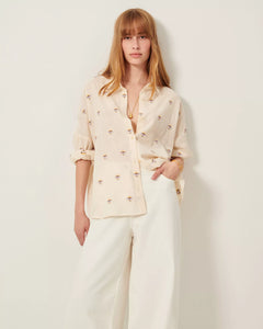 CAMICIA BOTENZO IN COTONE GARZATO CON MOTIVO FLOREALE