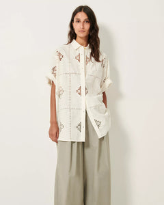 CAMICIA FLORIANI CON RICAMO TRAFORATO