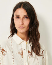 Carica l&#39;immagine nel visualizzatore di Gallery, CAMICIA FLORIANI CON RICAMO TRAFORATO
