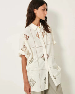 CAMICIA FLORIANI CON RICAMO TRAFORATO