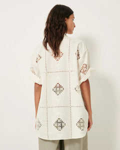 CAMICIA FLORIANI CON RICAMO TRAFORATO