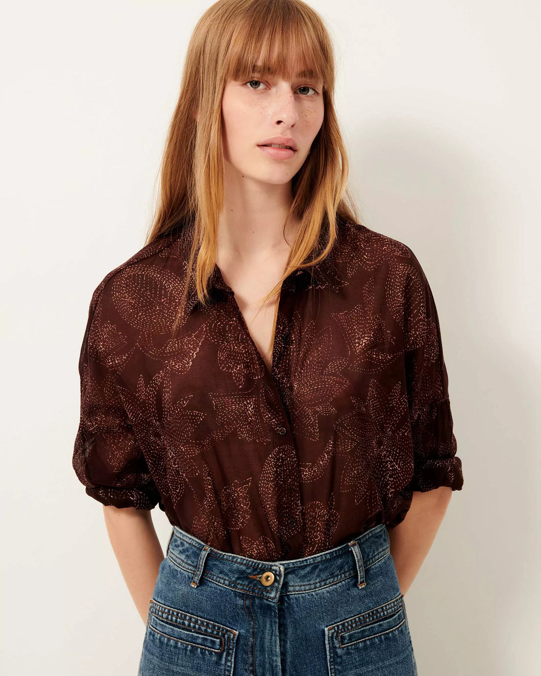 CAMICIA HANANO IN VOILE DI COTONE STAMPATO