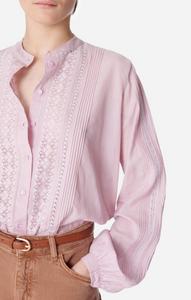 CAMICIA COCO CON INTARSI IN PIZZO