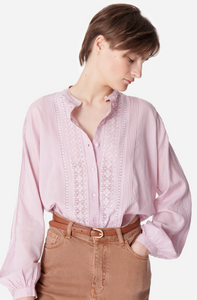 CAMICIA COCO CON INTARSI IN PIZZO