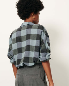 CAMICIA DELIWOOL IN TESSUTO TARTAN