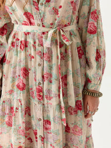 ABITO AGUSTINA IN VOILE DI COTONE STAMPA CANDY ROSES