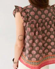 Carica l&#39;immagine nel visualizzatore di Gallery, CAMICIA SMANICATA CHARLIZE IN COTONE STAMPA LOTUS
