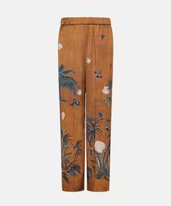 PANTALONE IN ENVERS SATIN "sacred forest"