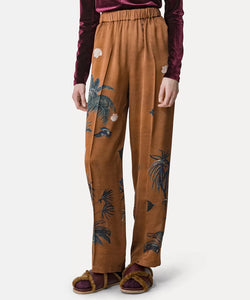 PANTALONE IN ENVERS SATIN "sacred forest"