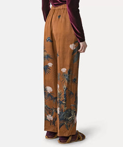 PANTALONE IN ENVERS SATIN "sacred forest"