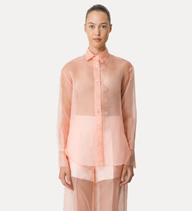 CAMICIA IN ORGANZA DI SETA CON RICAMO