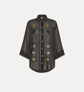 CAMICIA IN VOILE CON RICAMO "ONIRIC BLOSSOM"