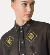 Carica l&#39;immagine nel visualizzatore di Gallery, CAMICIA IN VOILE CON RICAMO &quot;ONIRIC BLOSSOM&quot;
