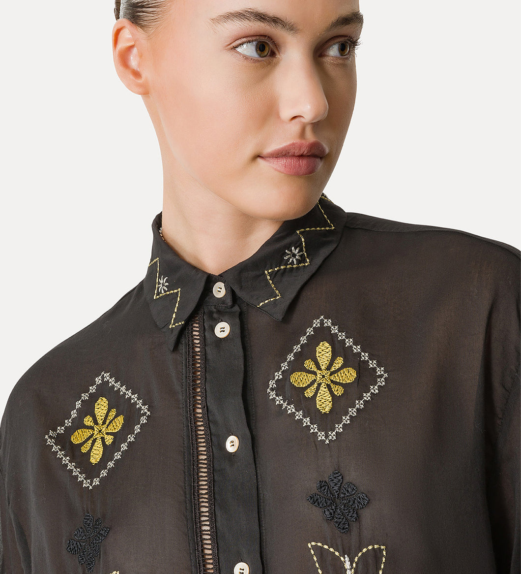 CAMICIA IN VOILE CON RICAMO 