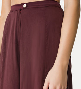 PANTALONI FLARED IN VOILE COTONE E SETA