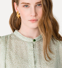 Carica l&#39;immagine nel visualizzatore di Gallery, CAMICIA IN RASO &quot;LE PETITS POIS&quot;
