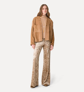 PANTALONE IN VELLUTO CANGIANTE