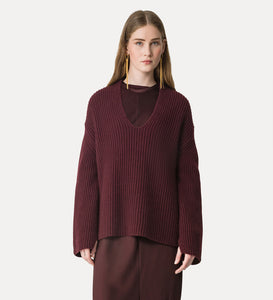 MAGLIA CON LAVORAZIONE PUNTO PANNOCCHIA IN LANA E CASHMERE