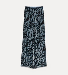 PANTALONE IN VELLUTO CON STAMPA MOIRE'