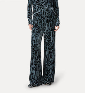 PANTALONE IN VELLUTO CON STAMPA MOIRE'