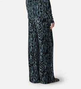 PANTALONE IN VELLUTO CON STAMPA MOIRE'