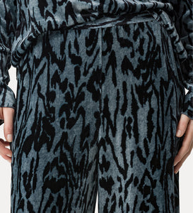 PANTALONE IN VELLUTO CON STAMPA MOIRE'