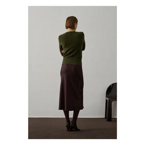 GONNA FEVER MIDI IN TWILL FLUIDO PRUNE