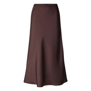 GONNA FEVER MIDI IN TWILL FLUIDO PRUNE