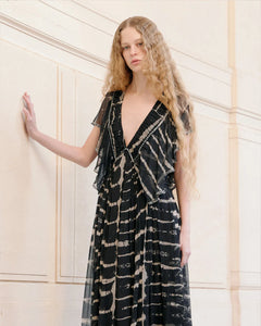 ABITO DOPHER IN CHIFFON RICAMATO