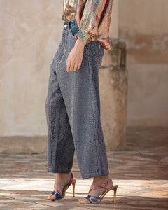 PANTALONI JANIS IN DENIM E STRASS