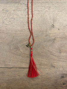 COLLANA MALA IN VETRO E SETA